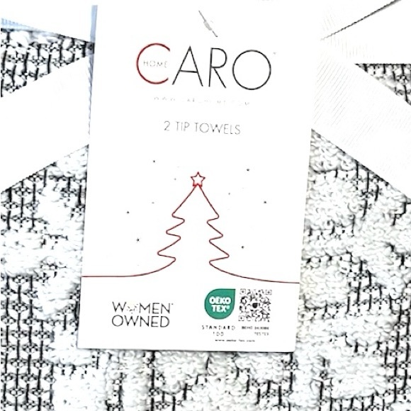 Winter Snowflake Cotton Hand Towels Set of 2 Tip Towels NEW WITH TAGS - Picture 4 of 6